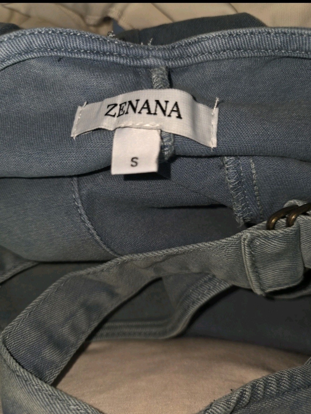 Zenana Outfitters Light Blue Denim Overall Romper - Picture 4 of 5